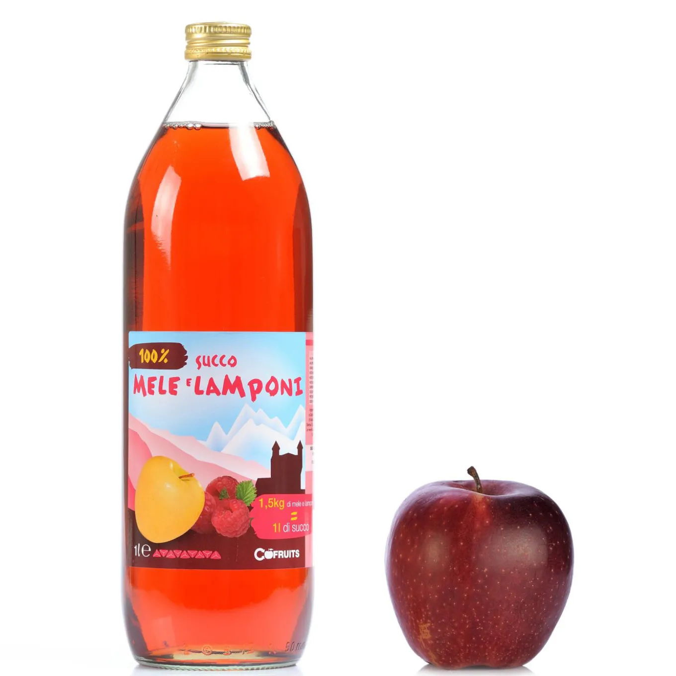 100% Succo di Mela e Lampone 1l