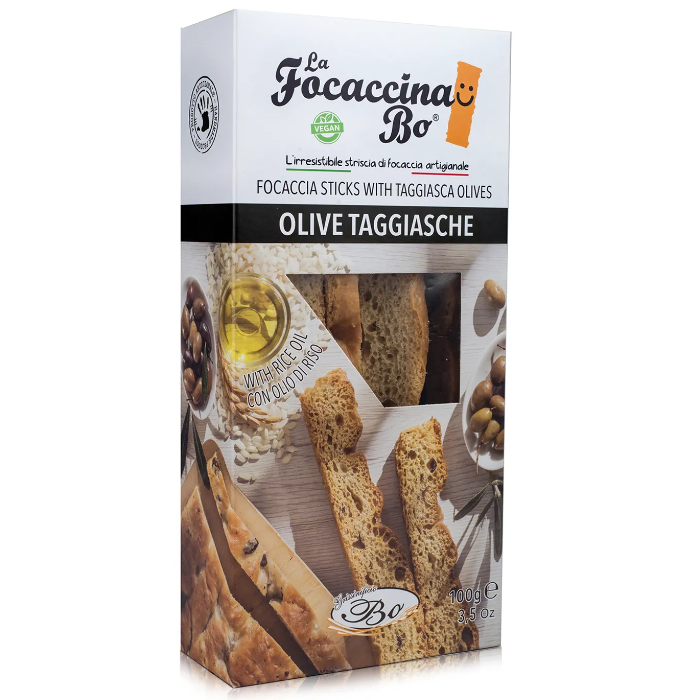 Focaccina con Olive Taggiasche 100g