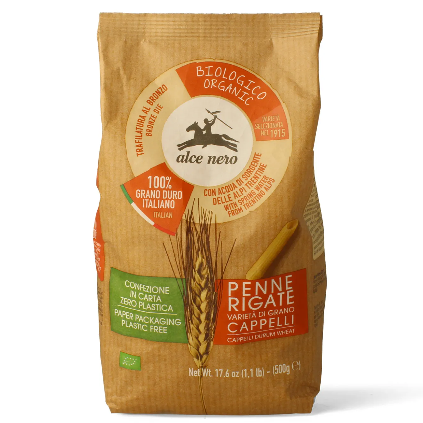 Penne Rigate di Grano Duro Cappelli Bio 500g