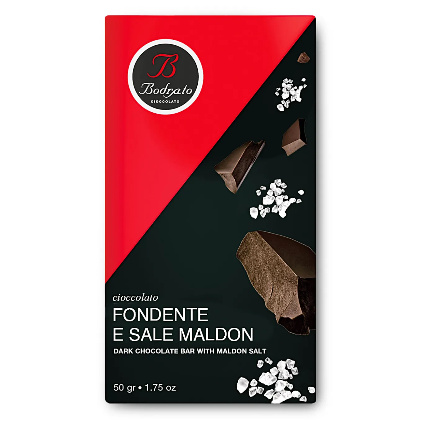 Tavoletta di Cioccolato Fondente e Sale Maldon 50g
