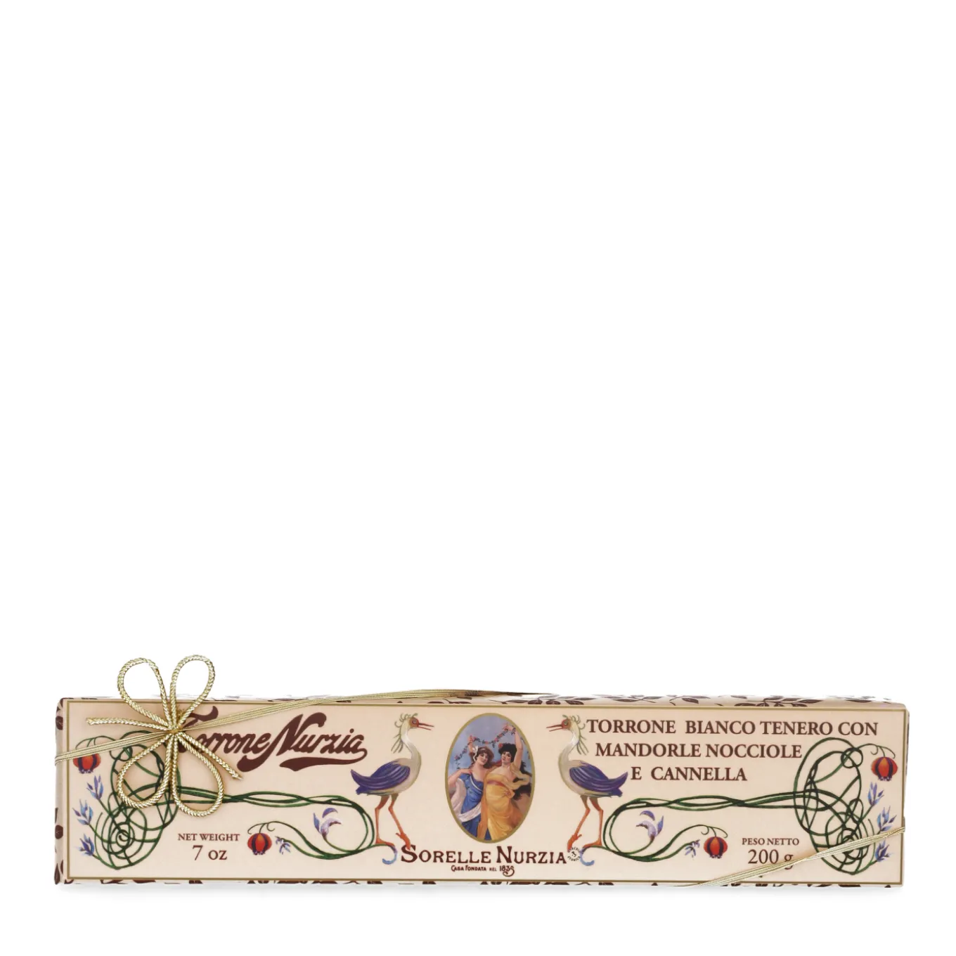 Torrone Bianco Tenero con Mandorle Nocciole e Cannella 200g
